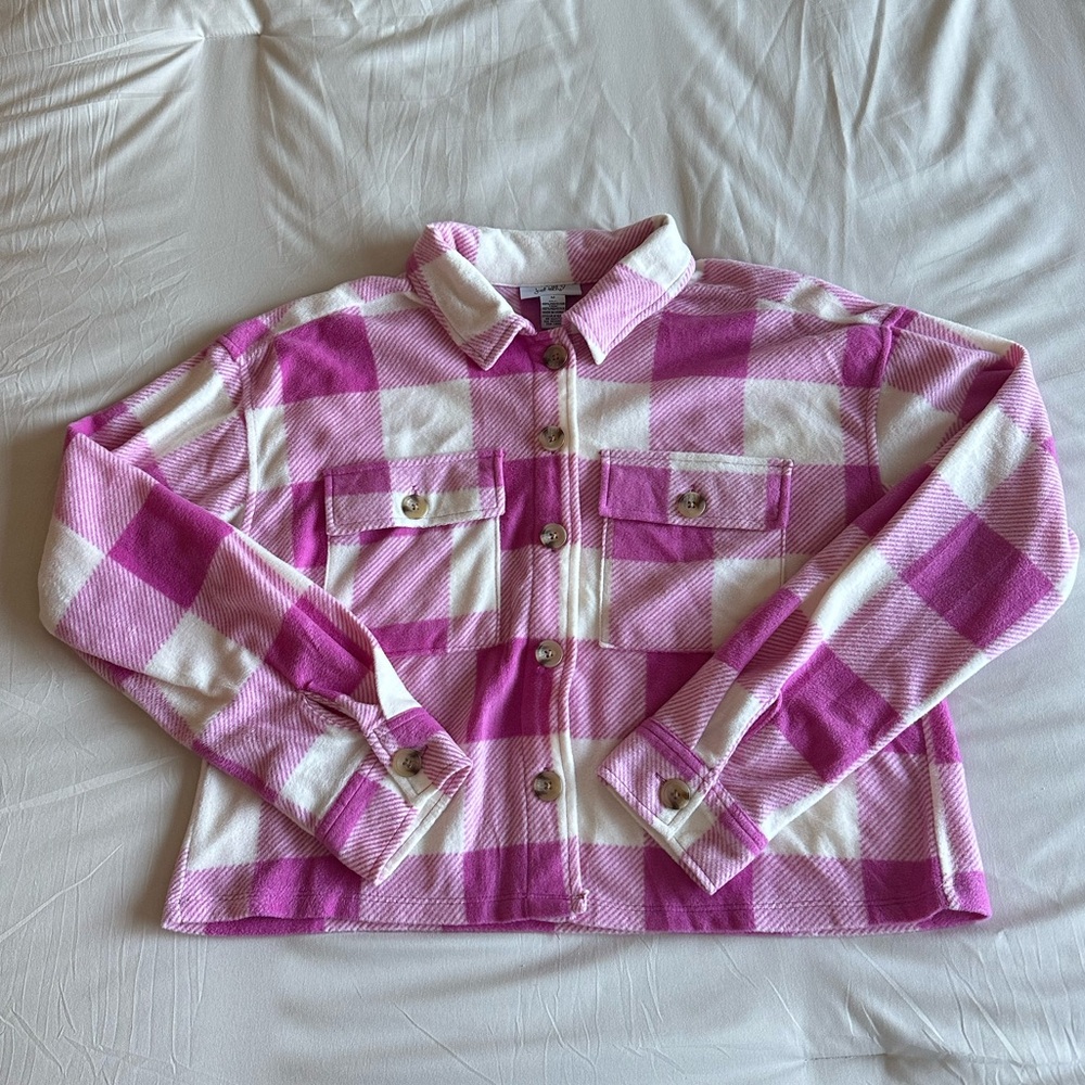 Pink and White Plaid Jacket